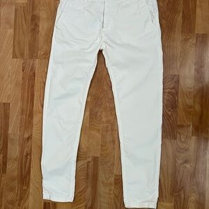 Zara Men's Slim Straight White 💯 Cotton Pants sz 32